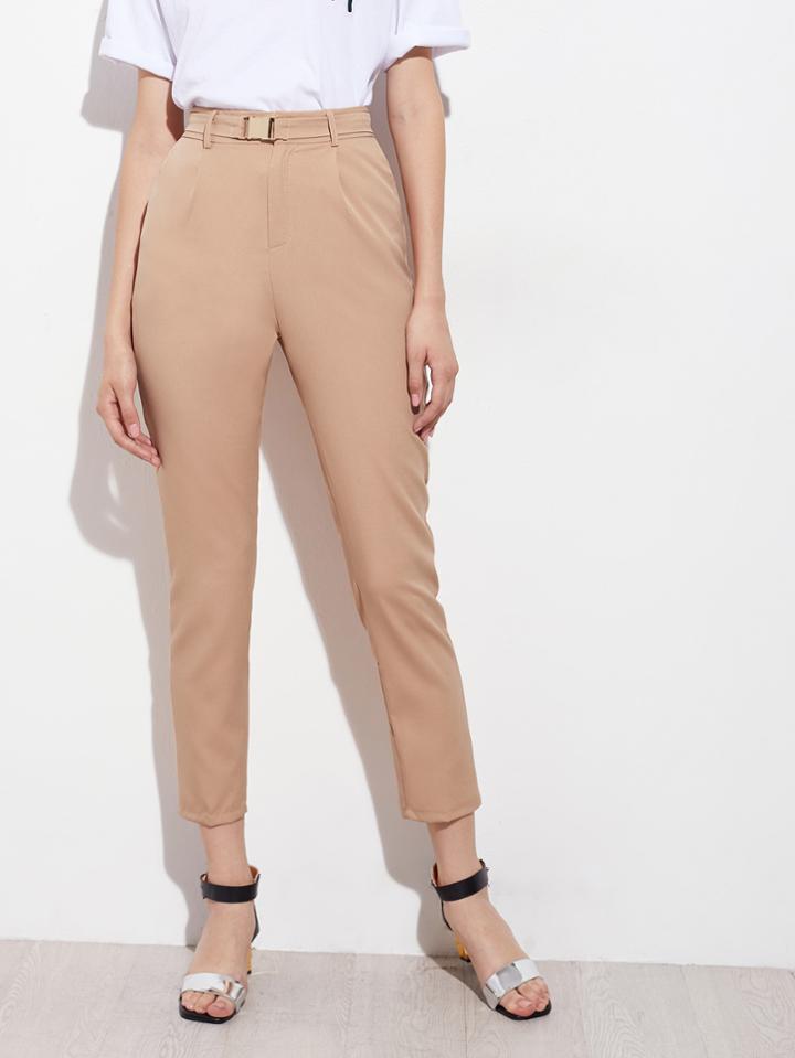 Shein Tapered Leg Pants With Belt