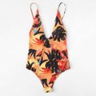 Shein Leaf Print Swimsuit