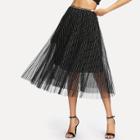 Shein See Through Stripe Mesh Skirt