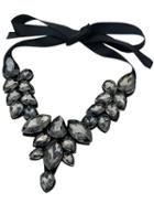 Shein Black Drop Gemstone Necklace