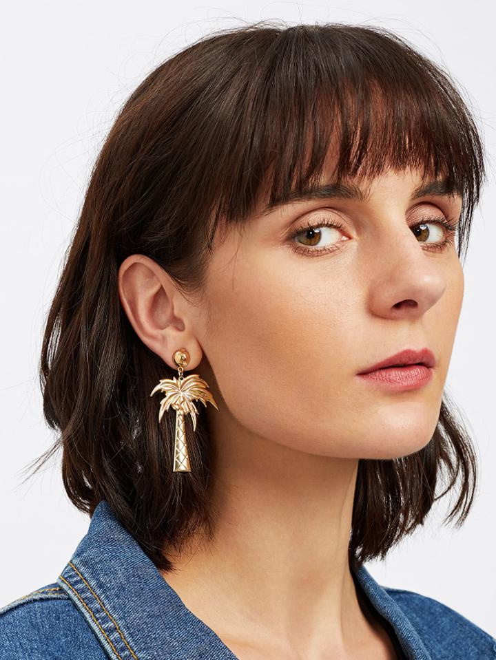 Shein Metal Tree Design Drop Earrings