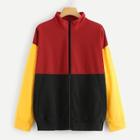 Shein Plus Cut-and-sew Zip Up Sweatshirt