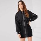 Shein Zip Detail Skinny Bomber Dress