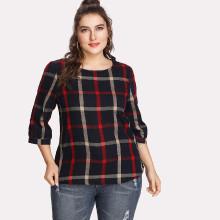 Shein Plus Checked Random Blouse