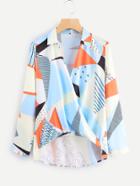 Shein Color Block V Neck Top