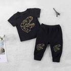 Shein Toddler Boys Geometric Print Tee With Pants