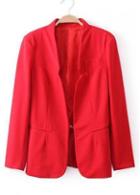 Rosewe Catching Solid Red Long Sleeve Blazer For Woman