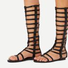 Shein Toe Post Back Zipper Gladiator Sandals