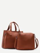 Shein Yellow Pu Tote Bag Set With Chain Strap