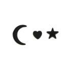 Shein 3pcs/set Heart Moon Star Cute Stud Earrings Set