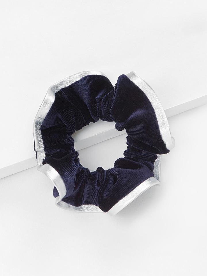 Shein Contrast Trim Velvet Hair Tie