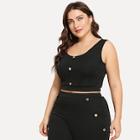 Shein Plus Button Front Tank Top & Pants Set