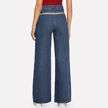 Shein Rainbow Stripe Detail Flare Hem Pants