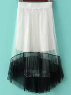 Shein White Elastic Waist Pleated Skirt