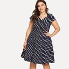 Shein Plus Polka Dot Print Sweetheart Dress