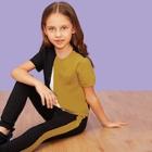 Shein Girls Color Block Top & Leggings Set