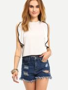Shein Contrast Trim Ruffle Tank Top