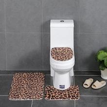 Shein Leopard Pattern Print Bath Mat 3pcs