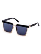 Shein Black And Gold Frame Square Design Sunglasses