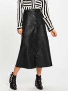 Shein Button Up Pu Midi Skirt