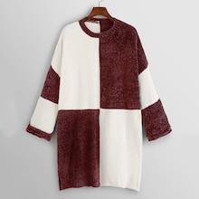 Shein Plus Two Tone Longline Chenille Jumper