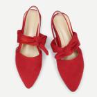 Shein Knot Design Pointed Toe Suede Flats