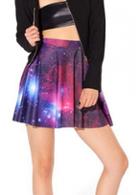Rosewe Multicolor Starry Print High Waist Skirt