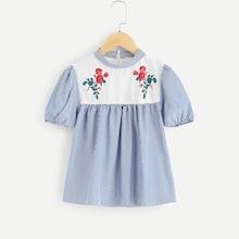 Shein Girls Zip Back Floral Print Top