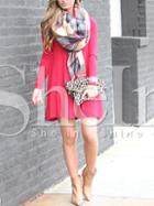 Shein Red Plain T-shirt Dress