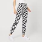 Shein Checkerboard Pants With Chain