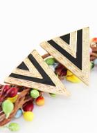 Shein Fashion Jewelry Black Triangle Enamel Alloy Earring