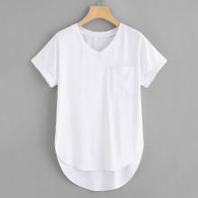 Shein High Low Curved Hem Tee