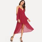 Shein Surplice Wrap Slip Chiffon Dress