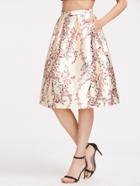 Shein Calico Print Zipper Box Pleated Tulip Skirt