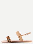 Shein Leopard Print Sandals With Apricot Ankle Strap