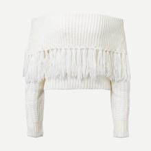 Shein Fringe Trim Foldover Sweater