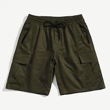 Shein Men Pocket Patched Drawstring Shorts