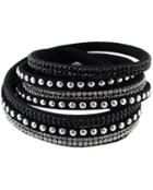 Shein Black Diamond Multilayers Leather Bracelet