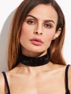 Shein Black Glittery Tie Back Velvet Choker Necklace