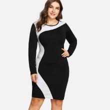 Shein Plus Cut And Sew Pencil Dress