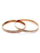 Shein 2pcs Gold Plated Dull Polish Bangle Set