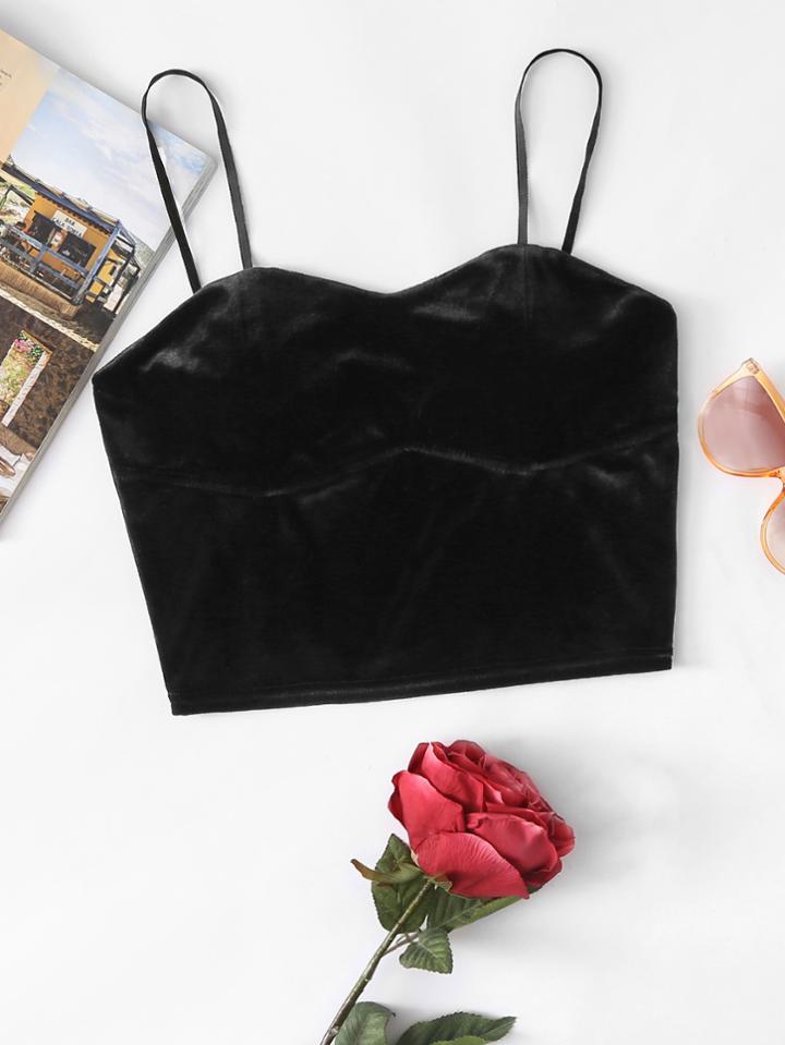 Shein Velvet Crop Cami Top