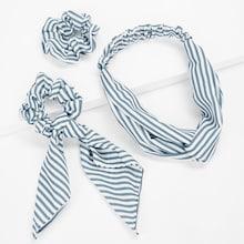 Shein Striped Hair Tie & Headband 2pcs