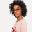 Shein Tinted Lens Clear Frame Sunglasses