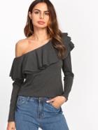Shein Flounce Layered One Shoulder Top