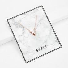 Shein Rhinestone Letter Pendant Chain Necklace