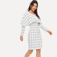 Shein Grid Print Layered Dress