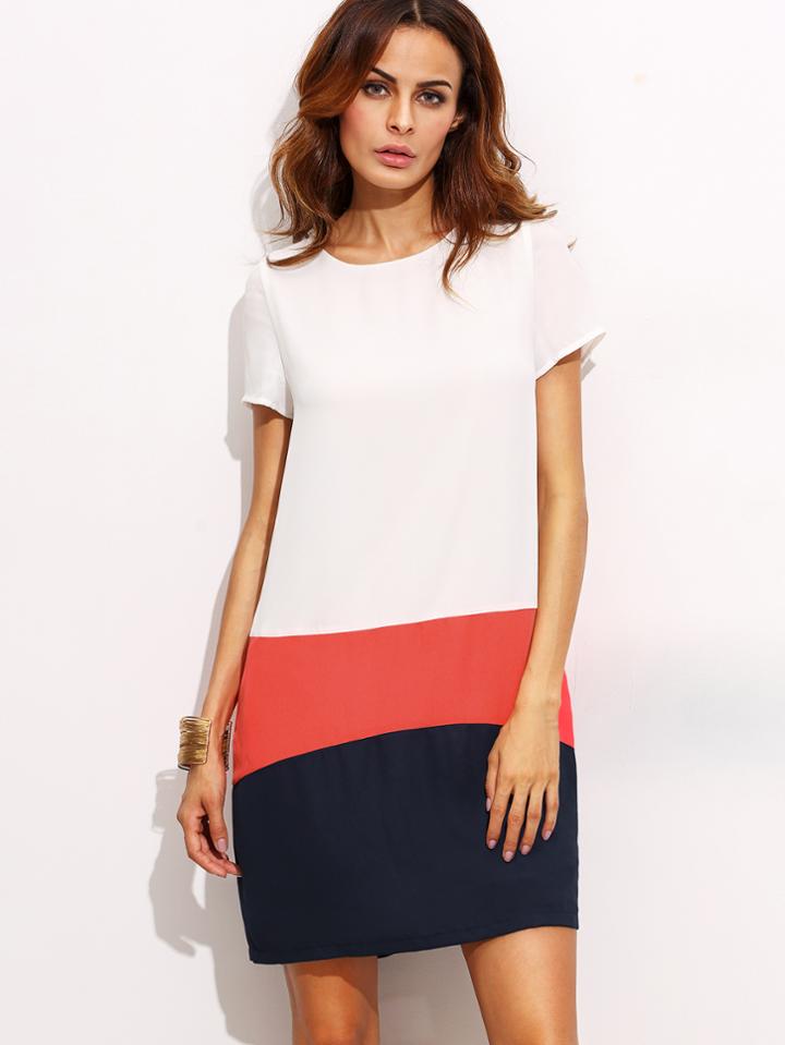 Shein Color Block Cut And Sew Dress