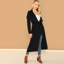 Shein Waterfall Collar Longline Coat