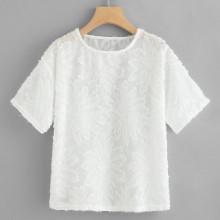 Shein Floral Applique Blouse